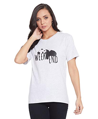 Uptownie Lite Women\’s Cotton T-Shirt (Grey,XL)