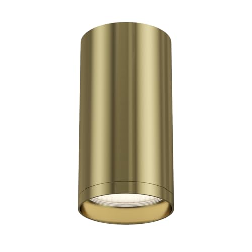 Moderno Faretto da Soffitto Oro, Cilindrico, Spot a Superficie, in Alluminio, per 1 lampadina GU10 non incl.