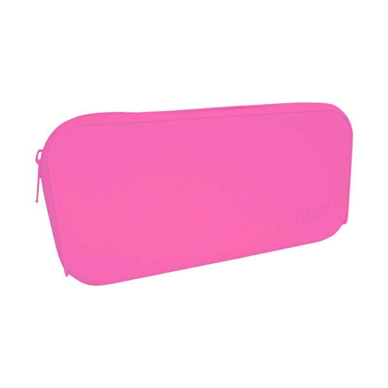 Estojo de Silicone, Retangular, Pink, 1 Zíper, ACP