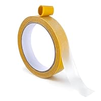 AWAVM Doppelseitiges Klebeband Heavy Duty Super Sticky Clear Carpet Tape Fabric Double Sided Adhesive Tape Strong Wall Mounting Tape ohne Residual mit Fiberglass Mesh für Office School (10M Gelb)