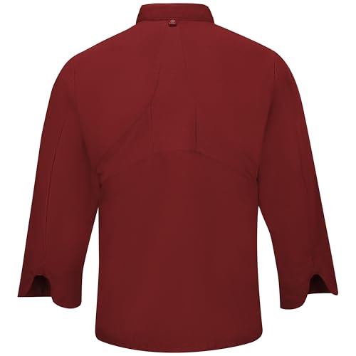 Image of Red Kap Men's Long Sleeve Ten Button Chef Coat with Mimix and Oilblok