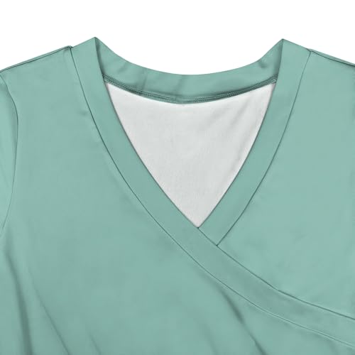 Image of PinkPatty Plus Size Dresses for Curvy Women V Neck Flowy Long Sleeves Wrap Maxi Dress Travel Vacation Outfits