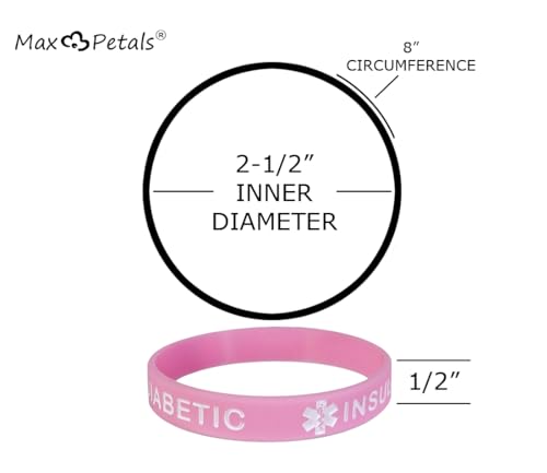 TYPE 1 DIABETIC INSULIN DEPENDENT Medical Alert ID Silicone Bracelet Wristbands Pastels 4 Pack2