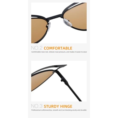 Lunettes de soleil œil de chat en métal légères contre la fatigue visuelle