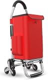 SSDDLZEQ Vielseitig einsetzbar Abnehmbarer 2-in-1-Einkaufswagen mit Treppensteigfunktion(Rosso)