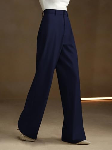 Image of KERI PERRY Trousers for Woman Pants Women's Formal Office Korean | Black Beige Track Pant | Straight | Cotton Spandex Stretchable Trouser | High-Waisted Bottom Wear