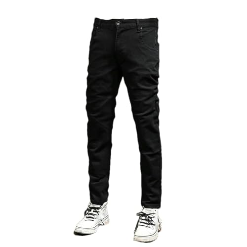 Mens Jeans Black Khaki Brown Stretch Slim Fit Vintage Trousers Men Korean Casual Denim Pants3