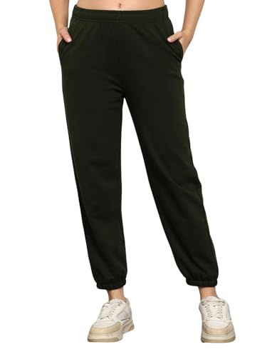 Image of Alan Jones Clothing Women's Comfort Fit Sweatpants | Heavy GSM Joggers with Side Pockets | Stylish Waist Design & Gathered Cuffs