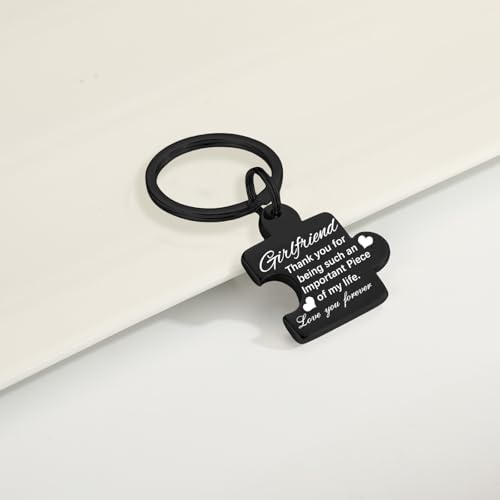 Image of Gifts for Girlfriend Key Chains Women Cute Puzzle Key Chain Stainless Steel Keychains for Women Jewelry Gift