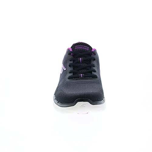 Skechers Womens Go Walk 6 Spring Horizon Athletic Cross Training Shoes 7.5, Black Purple #TOP2