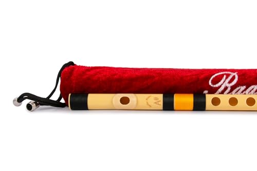 Image of Radhe Flutes PVC Fiber A Sharp Bansuri Higher Octave Right-Handed - Professional Flute with Velvet Cover, Durable, Crack-Resistant, Authentic Bamboo-Like Sound, Beginner Course Included