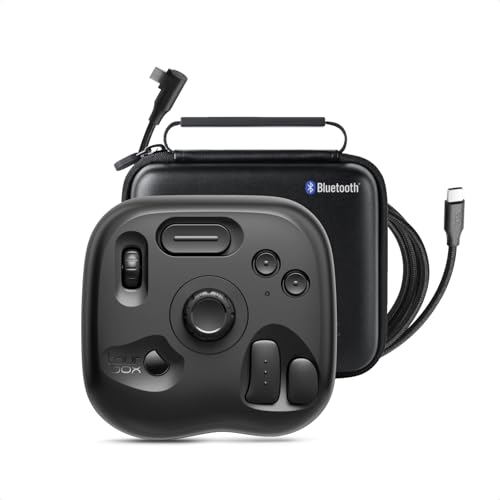 TourBox Lite Bluetooth - Compact Editing Keyboard, Artists Drawing Tablet Keypad, Works with Clip Studio Paint & More, Creative Console with Custom Software, Cable, Travel Bag - Wireless Kit