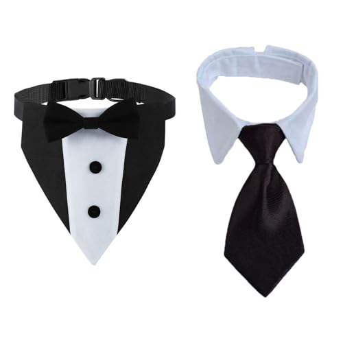 YSJCHEBS 2 Uds Traje para Mascotas Collar Accesorios para Perros Ropa De Boda para Perros Suministros para Mascotas Ropa para Mascotas Bufanda Triangular