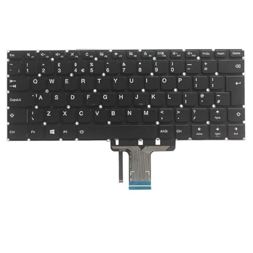Clavier portable Lenovo Flex 4-1480 pour remplacer des touches us&eacute;es noir uk