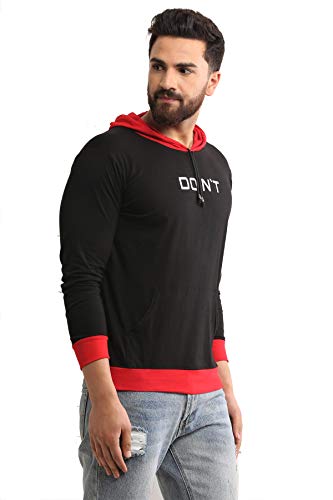 Image of Dagcros Men's Full Sleeve Printed Hooded Regular Fit T-Shirt