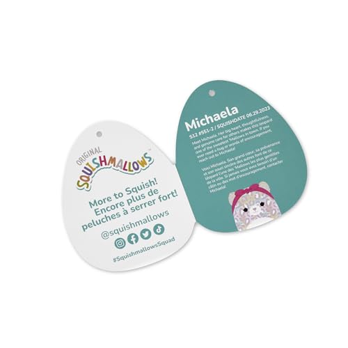 squishmallows original 12-inch michaela rainbow leopard with pink bandana - official jazwares plush