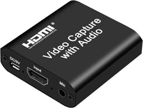 Image of 4K HDMI Video Capture Card with 3.5mm Audio Output Mic Input for Zoom Meeting Game Recording Support USB 3.0 PC Live Streaming Broadcast YouTube Live