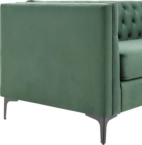 Image of Chesterfield Traditional 3 Seater Luxury Sofa Loving Sofa Button Tufted for Living Room, Guest Room, Bedroom, and Your Loving Space (Dark Green)