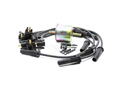 Ignition Tune-Up Kit - with Fuel Filter, PCV and Plug Wire Set - Compatible with 1990-1994 Ford Ranger 2.3L 4-Cylinder (Distributor-Less)