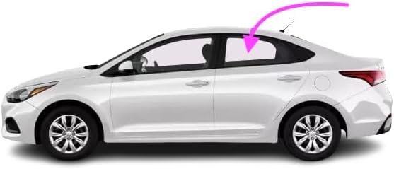 Driver Left Side Rear Door Window Glass Compatible With 2018-2022 Hyundai Accent 4D Sedan Models
