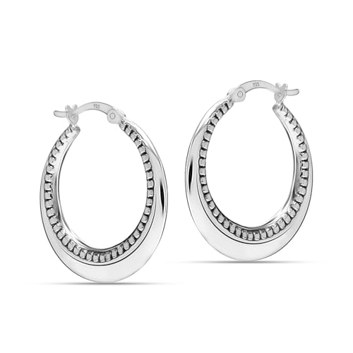 LeCalla 925 Sterling Silver Rope Twisted Hoop Earrings - Women's Chunky Hoops - Lightweight Click Top - Italian Design Shrimp Earring4