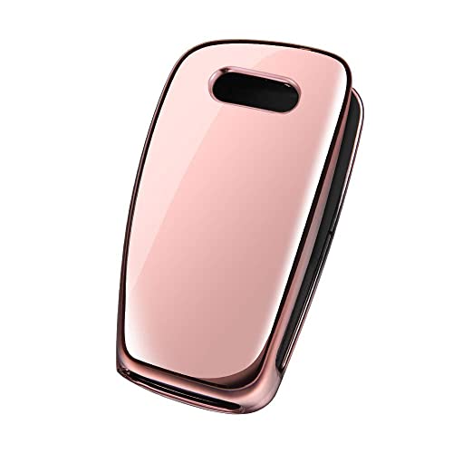 OATSBASF for Audi Key Cover, Car Key Cover Compatible with Audi A1 A3 A4 A6 Q3 Q5 Q7 S3 R8 TT Remote Protector Case TPU Silicone (Rose Gold) - Image 3