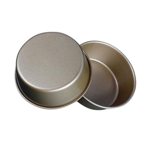 Toyvian 2 piezas Molde para Tartas y Panecillos Antiadherente Dorado de Moldes Redondos para Hornear Hamburguesas y Cheesecake Reutilizable y Seguro para Uso Doméstico y Profesional