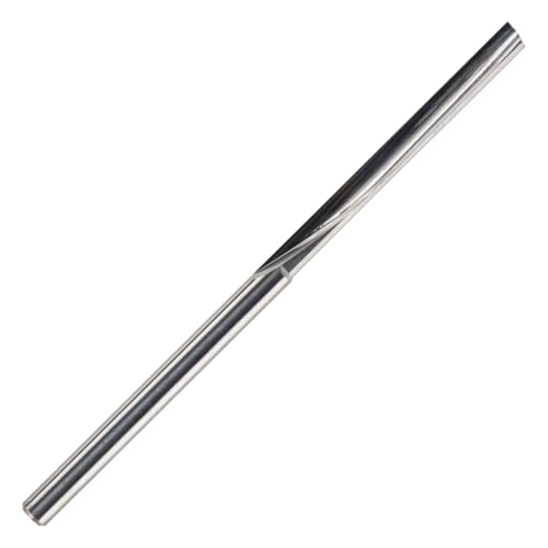 Image of Rennie Tools - 3mm x 32mm Flute x 3mm Shank Solid Carbide O Flute Straight Router Bit / Single Flute For Plastic, Acrylic, Perspex Etc. 1F Cutter For CNC's.