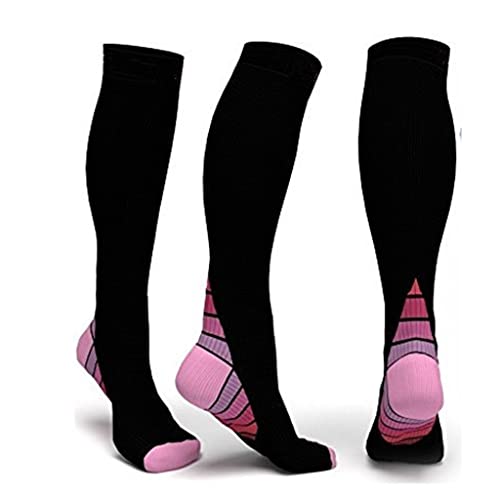 Socks,Unisex Colored Elastic Simple Compression Stockings Outdoor Cycling Running Breathable Sports Knee High Socks2