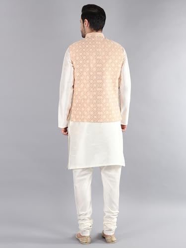 Image of Uri and MacKenzie Men's Silk Blend Kurta Pajama with Designer Ethnic Nehru Jacket /Modi Jacket