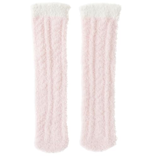 PLZSITDOWN Kid Fuzzy Knee High Socks Toddler Boys Grils Cozy Slipper Socks Soft Baby Winter Long socks Pink