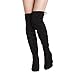 DREAM PAIRS Women's Fashion Shoo Black Over The Knee High Heel Boots Size 6 B(M) US