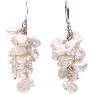 Sterling Silver Freshwater Cultured Keshi Pearl Earrings