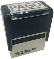 CARIMBOS AUTOMATICOS STILO 20 - PAGO - ESTOJO PRETO TINTA PRETO