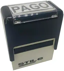 CARIMBOS AUTOMATICOS STILO 20 - PAGO - ESTOJO PRETO TINTA PRETO