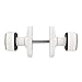 Amig - Set of Square Knobs with Narrow Plate Mod. 6807-81 x 31 mm - for Interior Doors - Ideal in Bedrooms, Bathrooms and Offices - White Aluminium