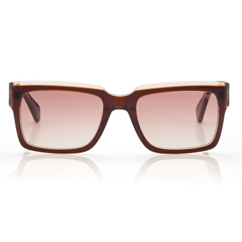 Image of ARIAS Kokoro Rectangular Sunglasses for Men | Acetate Material Frame with Anti-Reflective Coating & UV Protected Glasses | Polarized Glasses for Men | Sunglasses for Woman