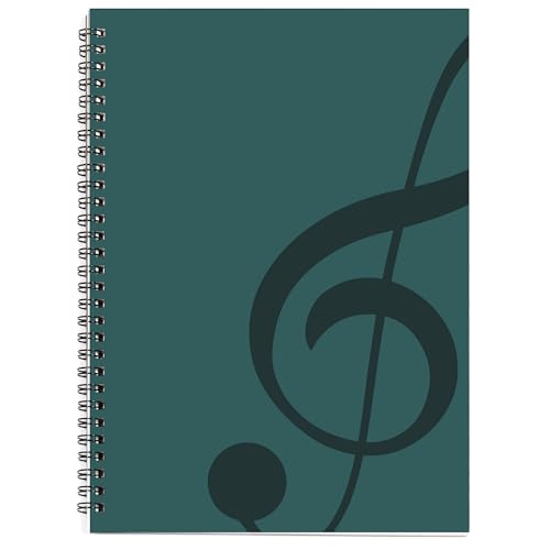 MAXCURY Blank Sheet Music Composition Manuscript Staff Paper Art Music Notebook Black 100 Pages 26x19cm (Water Blue/Ocean Blue)