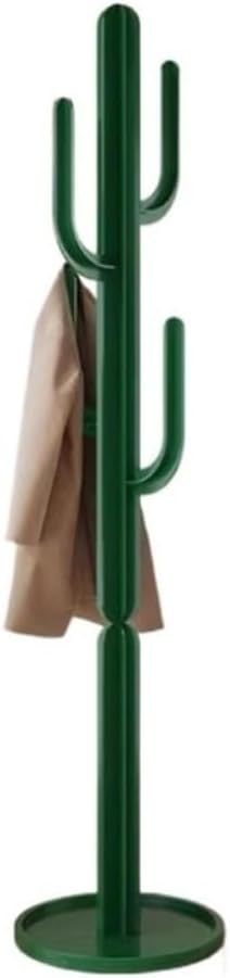Freestanding floor coat hanger Nordic Creative Cactus Coat Rack, Living Room Bedroom Corner Coat Stand,Floor Standing Coat Hanger for Home Decor Tall floor cloak rack(Green) (Green)