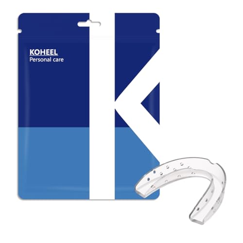 KOHEEL MGS Férula Dental Ultra Fina para Bruxismo, Férula Nocturna de Ajuste Profesional para Apretar Dientes, Férula Descarga Cómodo, Paquete de 4 Unidades (2 pequeñas & 2 grandes)