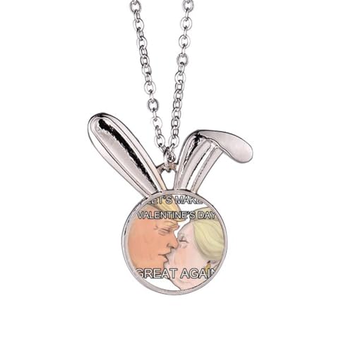 Collier pendentif lapin en métal argenté bijou animal drôle pour femme et homme