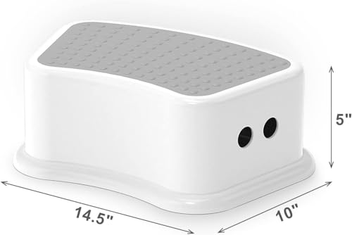 Image of Non-Slip Potty Step Stool for Kids - Sturdy Step-Up Foot Stool for Bathroom, Kitchen, Sink Use, Tooth Brushing & Potty Training - Safe, Lightweight Stool for Toddlers & Children