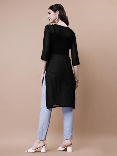 Image of EthnicJunction Women's Georgette Straight Fit Tunic Tunic