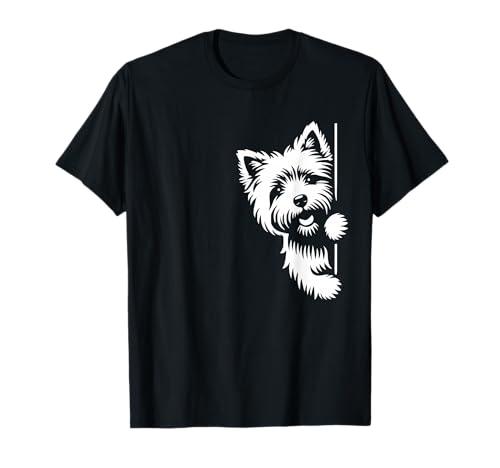 Cute Cairn Terrier Dog Peering Graphic Design T-Shirt