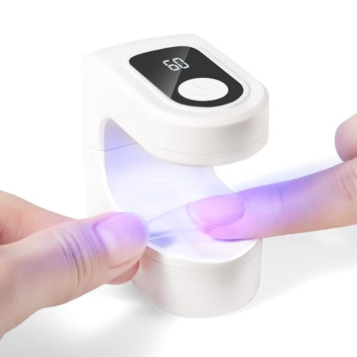 Image of SAVILAND Essentials Mini UV Nail Lamp: 10S Rechargable Flash Cure Lamp U V Light for Gel Polish Nail U V Light LED Display 2 Timers Nail Light Portable Gel Nail Flash Cure Light Nail Dryer Manicure