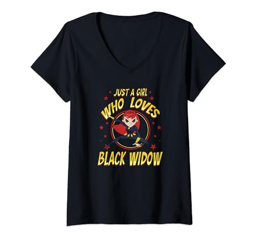 T-shirt Black Widow col V : le cadeau d'anniversaire idéal pour une fan de Marvel