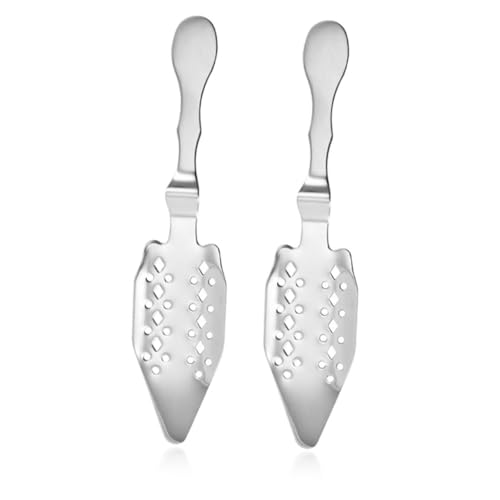 SOIMISS Cucharas De Absenta De Acero Inoxidable 304 Huecas y Multifunción Color Plateado Para Barra y Fuente De Absenta Diseño Específico Para Mezcla y Dilución Paquete De 2 Unidades