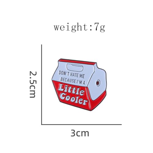 Image of Red Black Cute Enamel Pins Cartoon Little Cooler Design Novel Milk Box Brooch Pins Funny Enamel Pin for Backpacks Badges Hats Bags Lapel Pins Accessory Decor Lovely Gift for Men Women Girls Kids