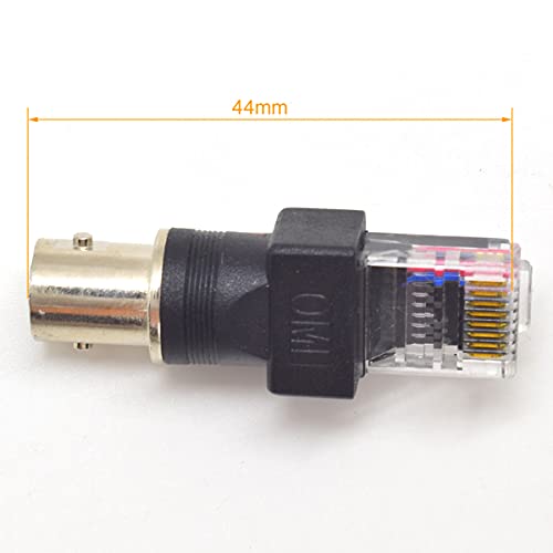 Adaptador BNC hembra a RJ45 macho 2 piezas miniatura 4