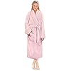 PAVILIA – Bata de baño de vellón suave y cálido para mujer, calidad prémium